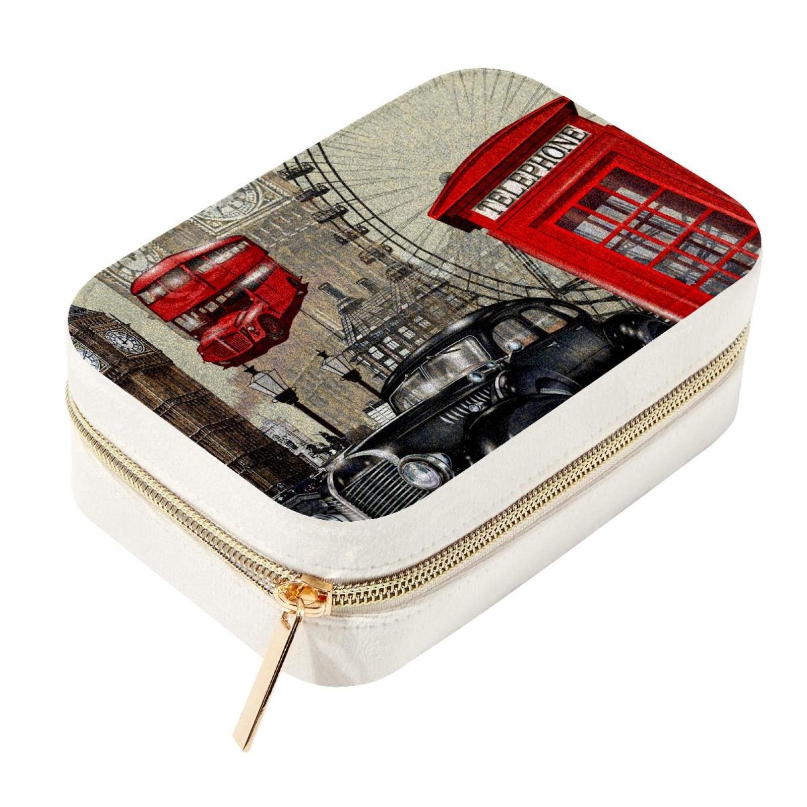 Boîte à bijoux de voyage en velours de qualité supérieure motif Big Ben