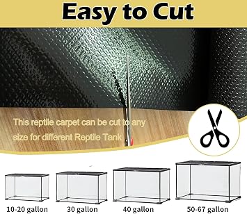 Reptile Carpet Bearded Dragon Tank Accessories for 40 Gallon, 20 Gallon, 50 Gallon,75 Gallon Tank, 17.5x39 Inch Non-Adhesive Reptile Mat Terrarium Liner For Leopard Gecko, Snake, Lizard and Tortoise