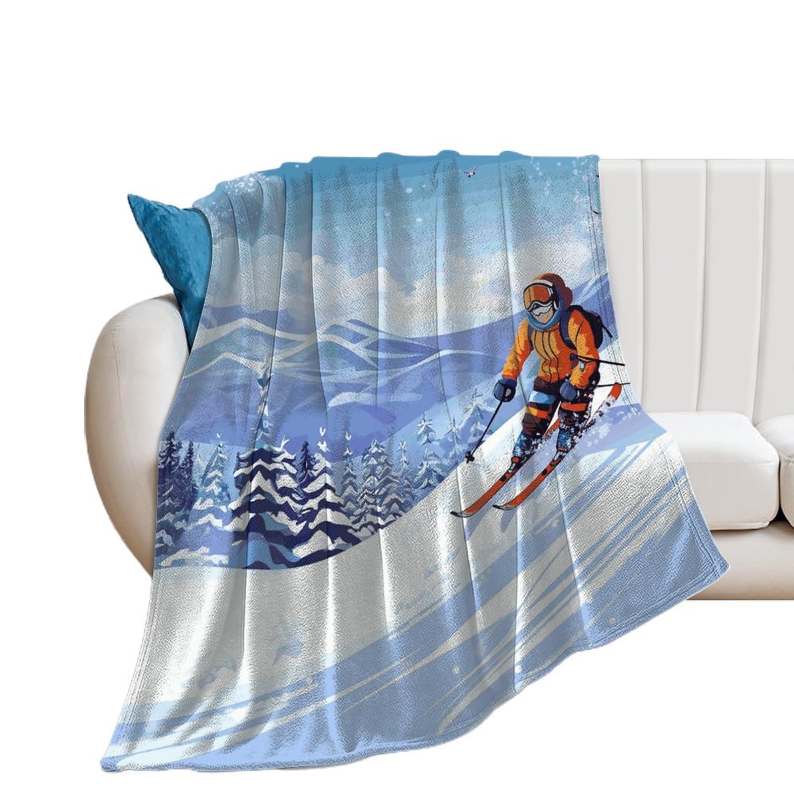 Couverture de voyage en flanelle compacte pour camping et ski