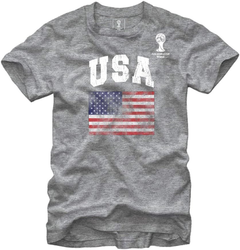 FIFA USA Soccer 2014 World Cup Flag Grey T-Shirt