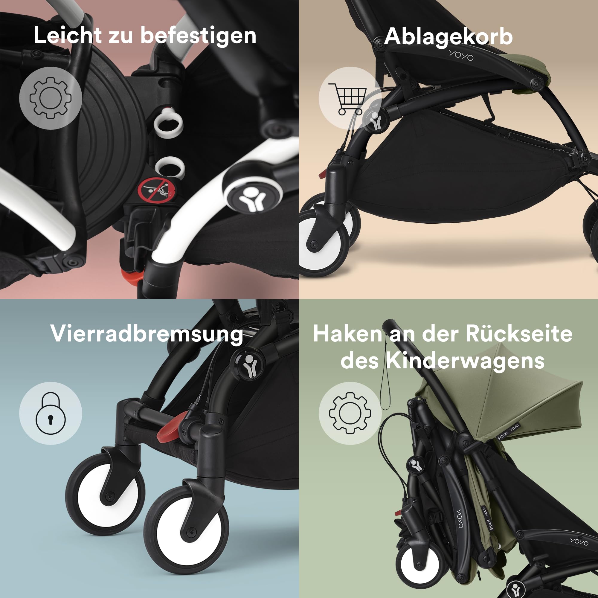 Stokke YOYO connect, Schwarz - Verwandle deinen YOYO in einen Doppelkinderwagen - Perfekt für Zwillinge oder Kinder mit kleinen Altersunterschieden