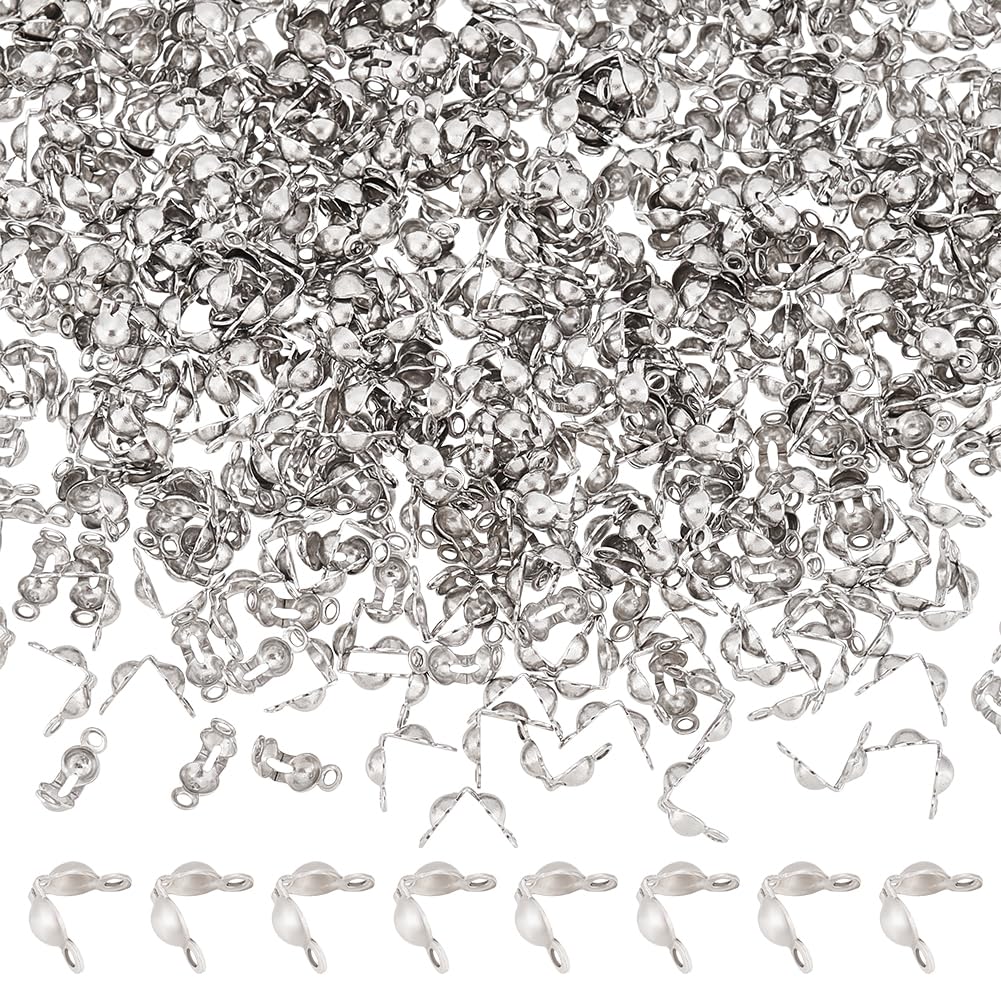 Punte Per Perline A Crimpare - 400 Pezzi, Acciaio Inox, Oro E Argento - Foto 5