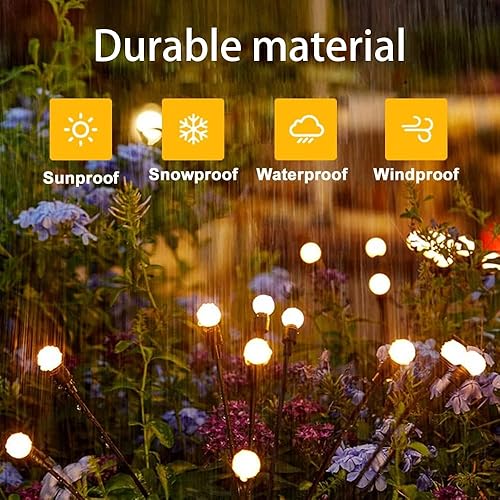 Miniatura 2 de Upgraded Solar Swaying Light 8 LEDs Solar Garden Lights Outdoor Waterproof Swaying Solar Garden Lights Firefly Lights for Garden Yard Patio Pathway