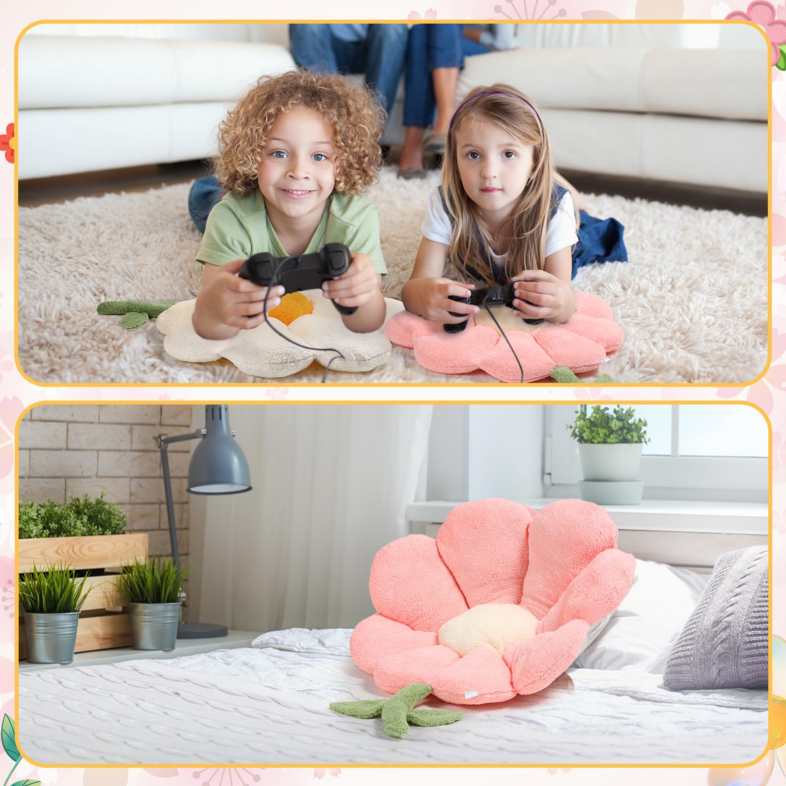 Amazon.com: Pinkunn 4 Pcs 26 Inch Flower Cushion Pillow Shaped