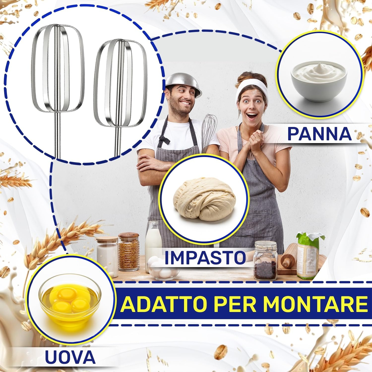MONTERAL 2 Pezzi Fruste per Sbattitore Elettrico con Codice Originale AS00003011 per Kenwood HMP50.000BK HMP50.000WH - Garanzia di 10 Anni