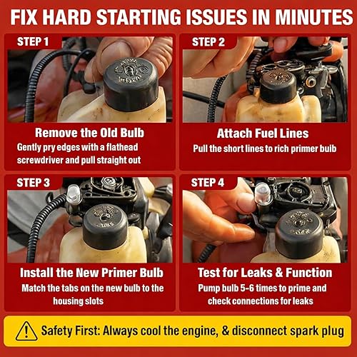 Miniatura 6 de Poweka 503936601 - Bombilla de cebador compatible con motosierra Husqvarna Stihl Craftsman Poulan 455 Rancher 460 445 450 435 paquete de 10