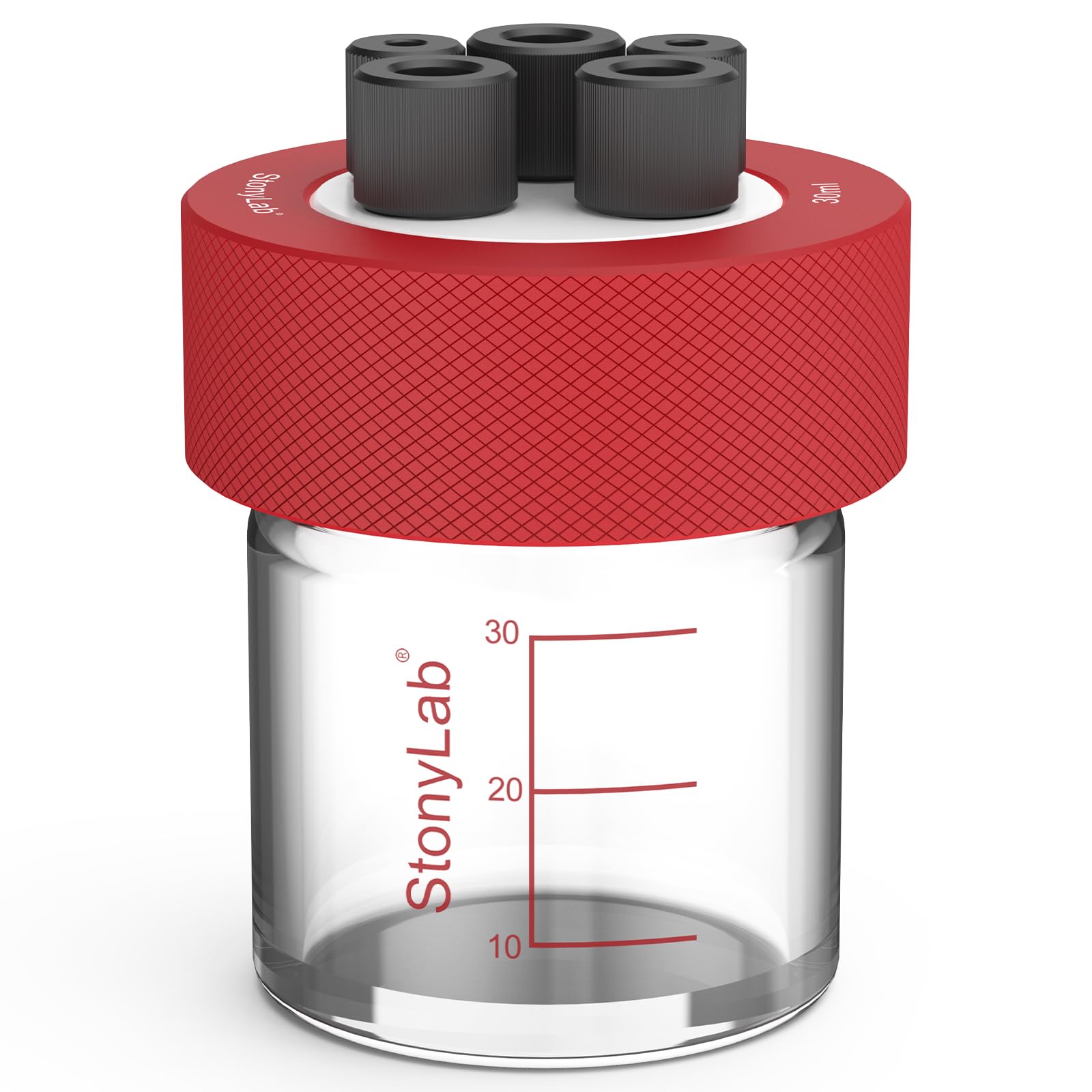 stonylab 30 ml Super-Versiegelt Einzelne Elektrolysezelle mit Gasanschluss, 3-Elektroden System Elektrolysezelle mit Borosilikatglas Zellkörper und PTFE Deckel, Nein Elektrode Inbegriffen