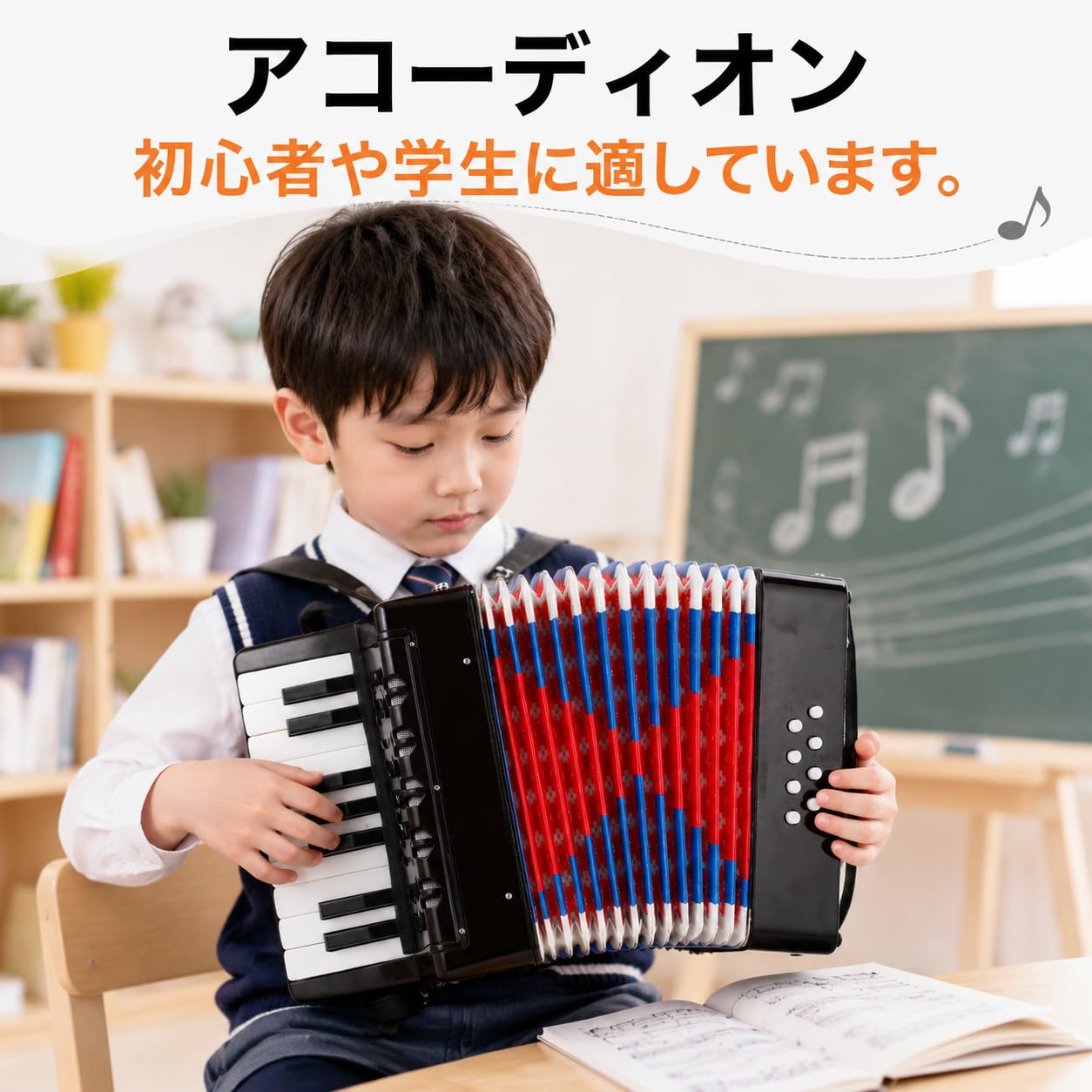 Amazon | ミニアコーディオン 17鍵 8ベース 17キーアコーディオン 教育