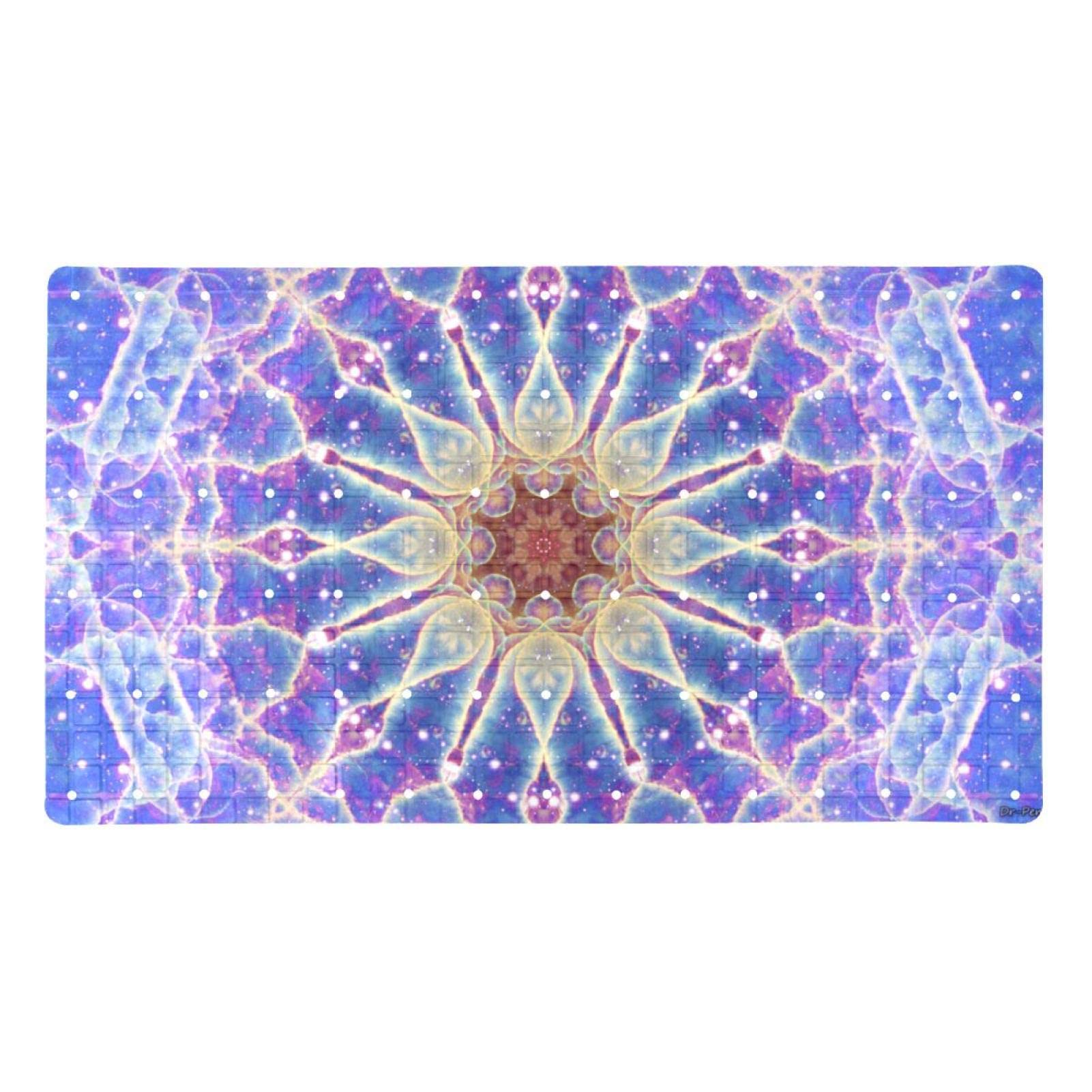 Rutschfeste Badematten mit glitzerndem Mandala-Motiv, für Badezimmer, rechteckige Badewanne, maschinenwaschbar, 40 x 70 cm
