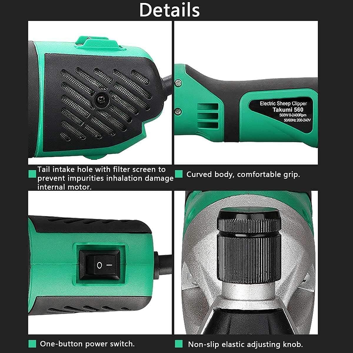 Generic Sheep Shearer 850W Electric Shearing Machine Pet Grooming Clippers Electric Wool Shears Horse Hair Scissors Farm Animal Haircut Shave Trimmer 13 Straight Tooth Blade 6 Mode Adjusta