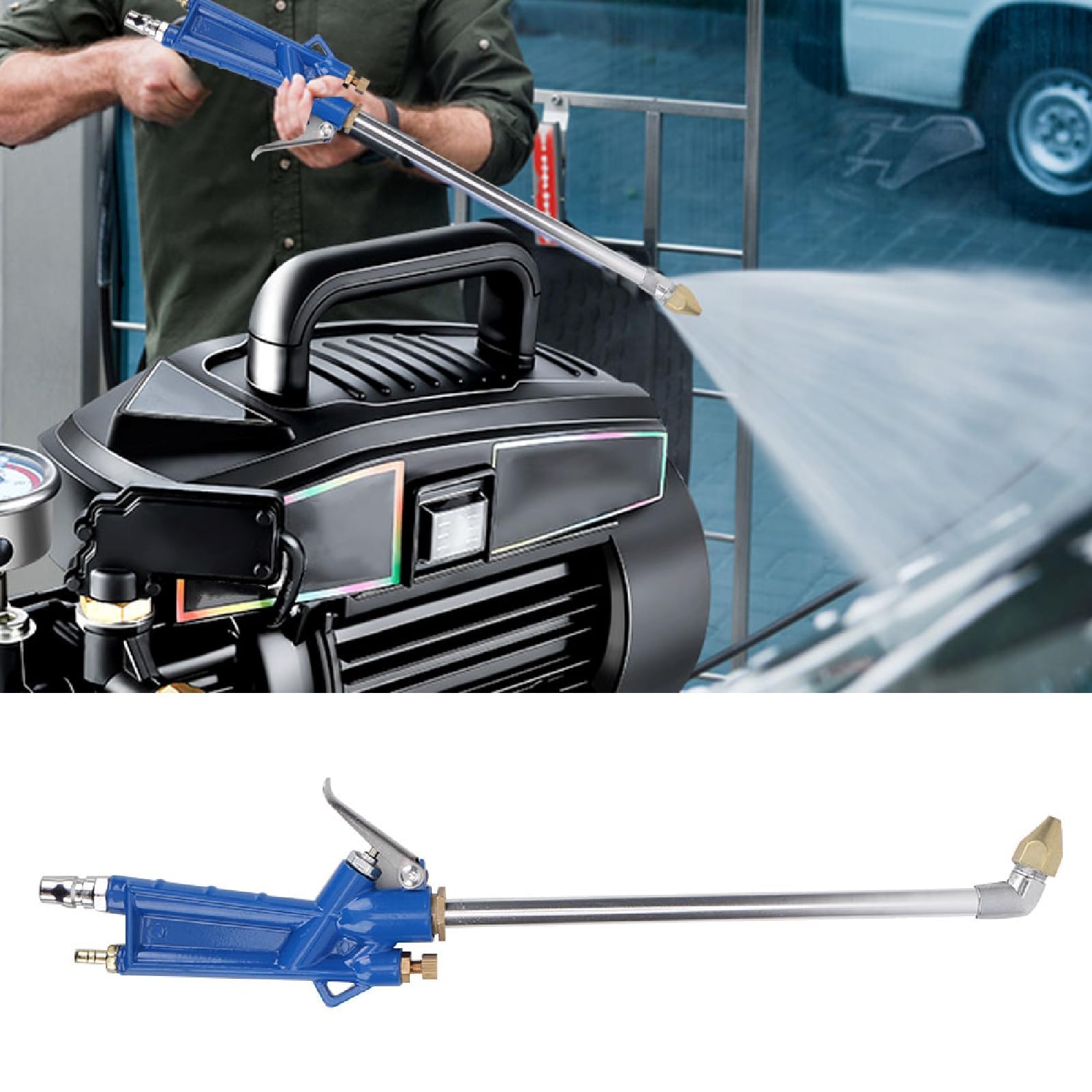 40 Cm Auto-Wasser-Reinigungspistole Motor-Reinigungspistole Siphon-Blaspistole Motorölreiniger Pneumatisches Werkzeug mit 1,2 M Schlauch