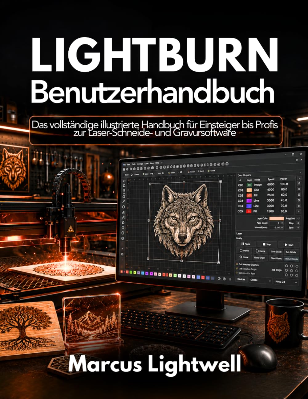 Lightburn Benutzerhandbuch: Das vollständige illustrierte Handbuch für Einsteiger bis Profis zur Laser-Schneide- und Gravursoftware