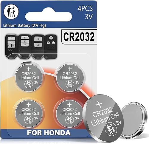 Paquete de 4 baterías de repuesto para llave de automóvil Honda (CRV Civic Accord Pilot Odyssey HRV Fit Passport Ridgeline Crosstour Insight Clarity