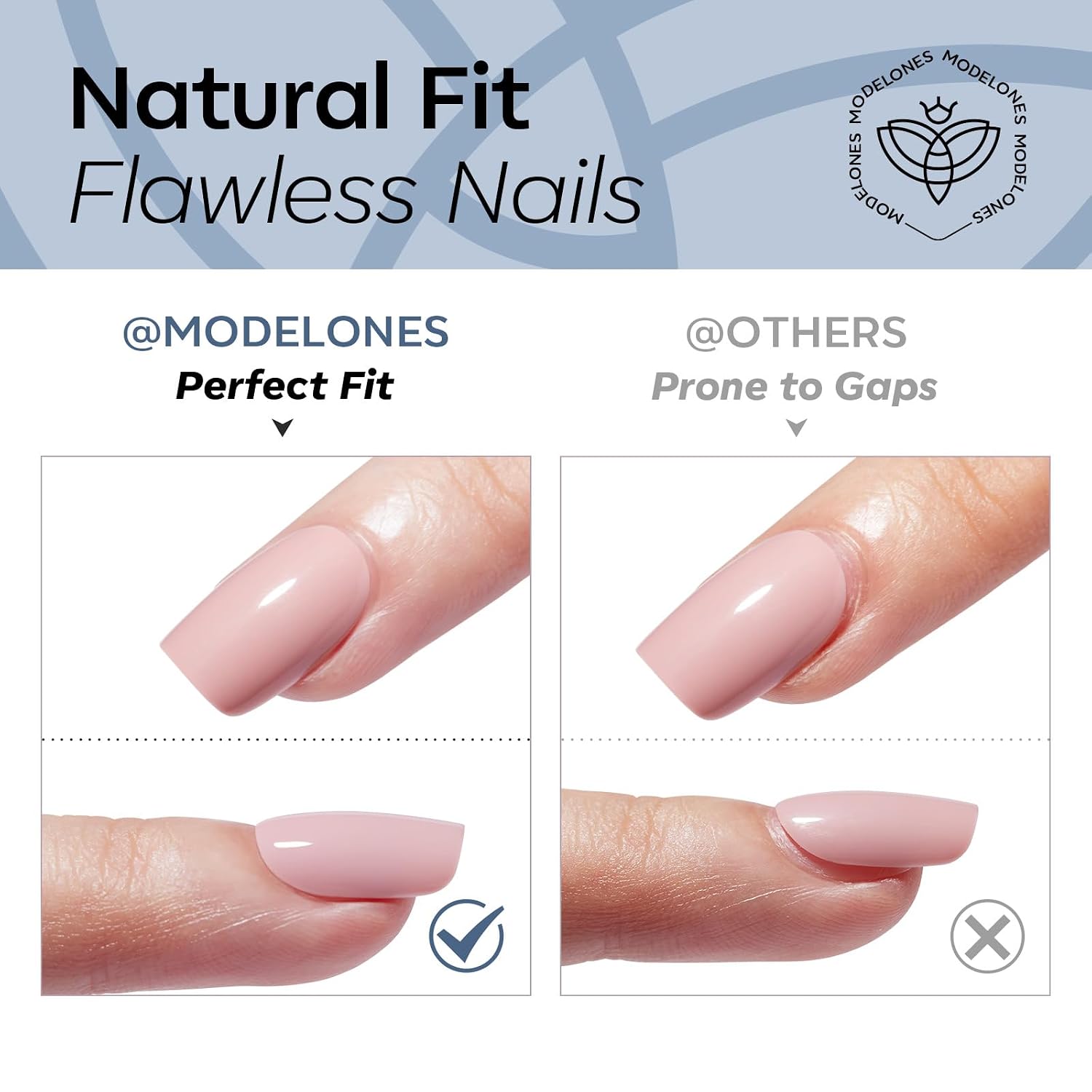modelones Coffin Press on Nails, Short Fake Nails, Black