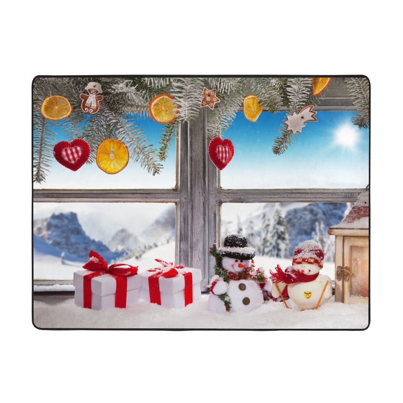 Tapis bureau flanelle moelleuse bonhomme de neige anti-glisse