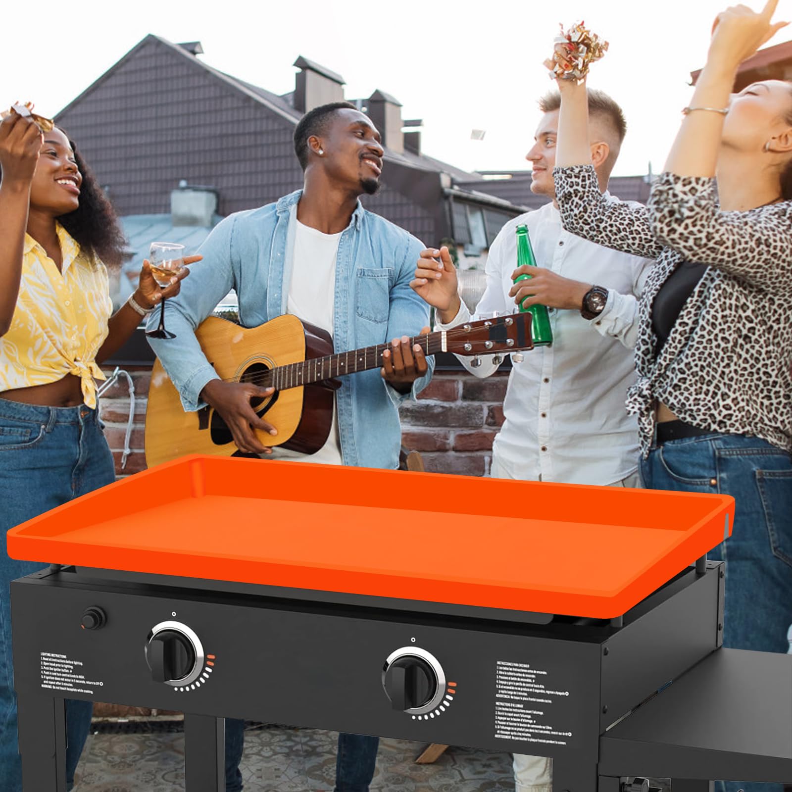 Silicone Griddle Mat for Blackstone 28 Inch, Upgraded Full Wrap-around Design Protecting the Cooking Surface, Friendly Griddle Buddy for Blackstone Grill Accessories, Griddle Cover