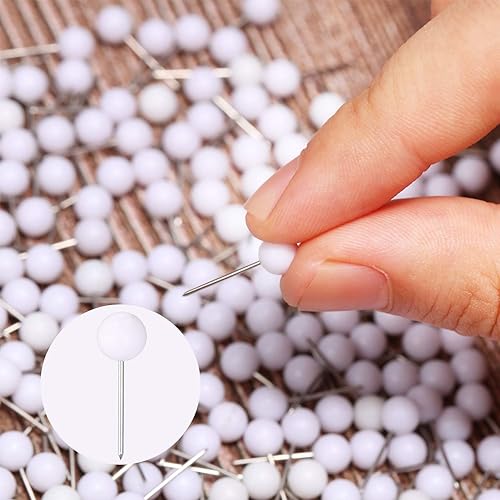 Miniatura 2 de Map Tacks - Pasadores de empuje de tamaño pequeño, 300 paquetes (blanco, 15 pulgadas)