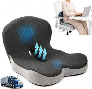 Memory Foam Seat Cushion with Lumbar Support for Office Chair and Ca