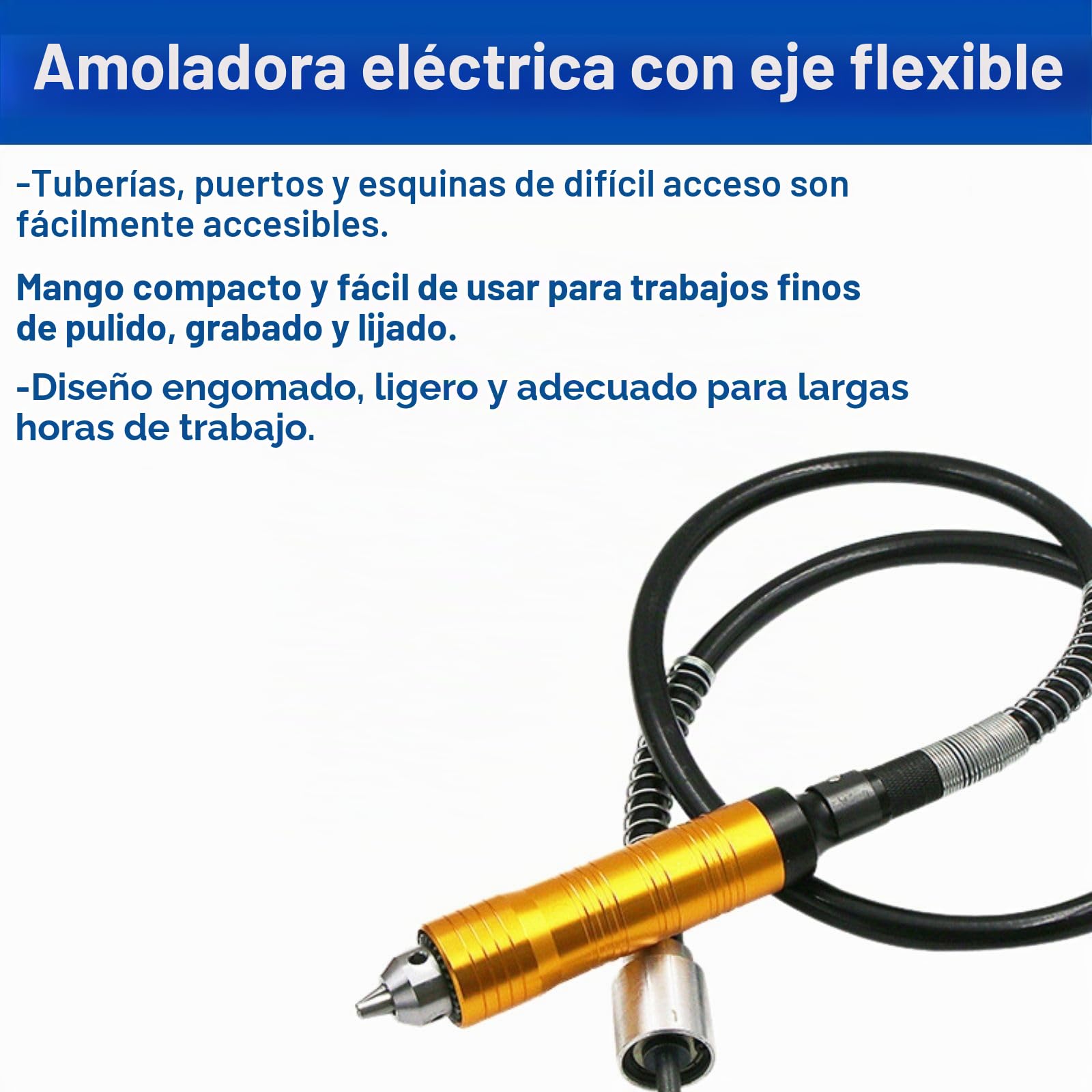 Jadeshay Eje Flexible,10000 RPM 0,3‑6,5 mm Flexible Cable de Extensión para Taladro Extension con 2 Llaves Accesorios de Taladro Amoladora para Eléctricas Herramientas Rotativas