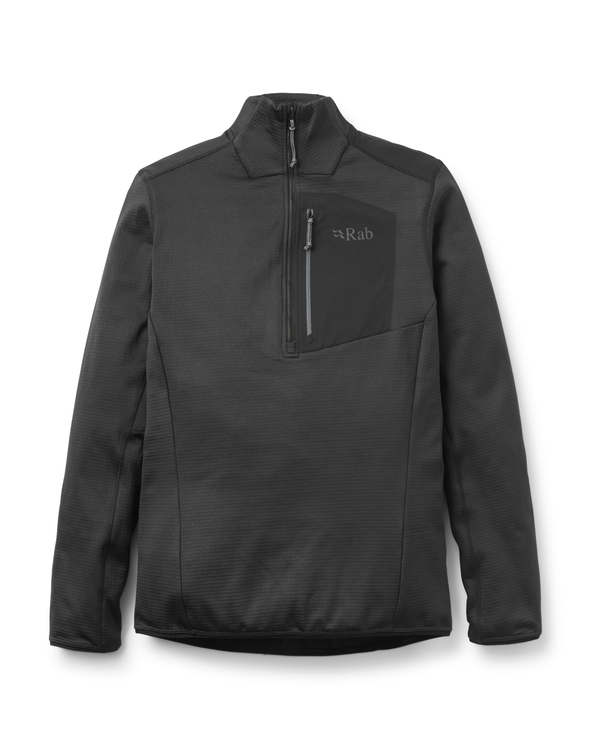 Rab Men’s Ascendor Pull-On - Half-Zip Fleece Jacket for Skiing, Climbing, & Mountaineering - Black - Medium