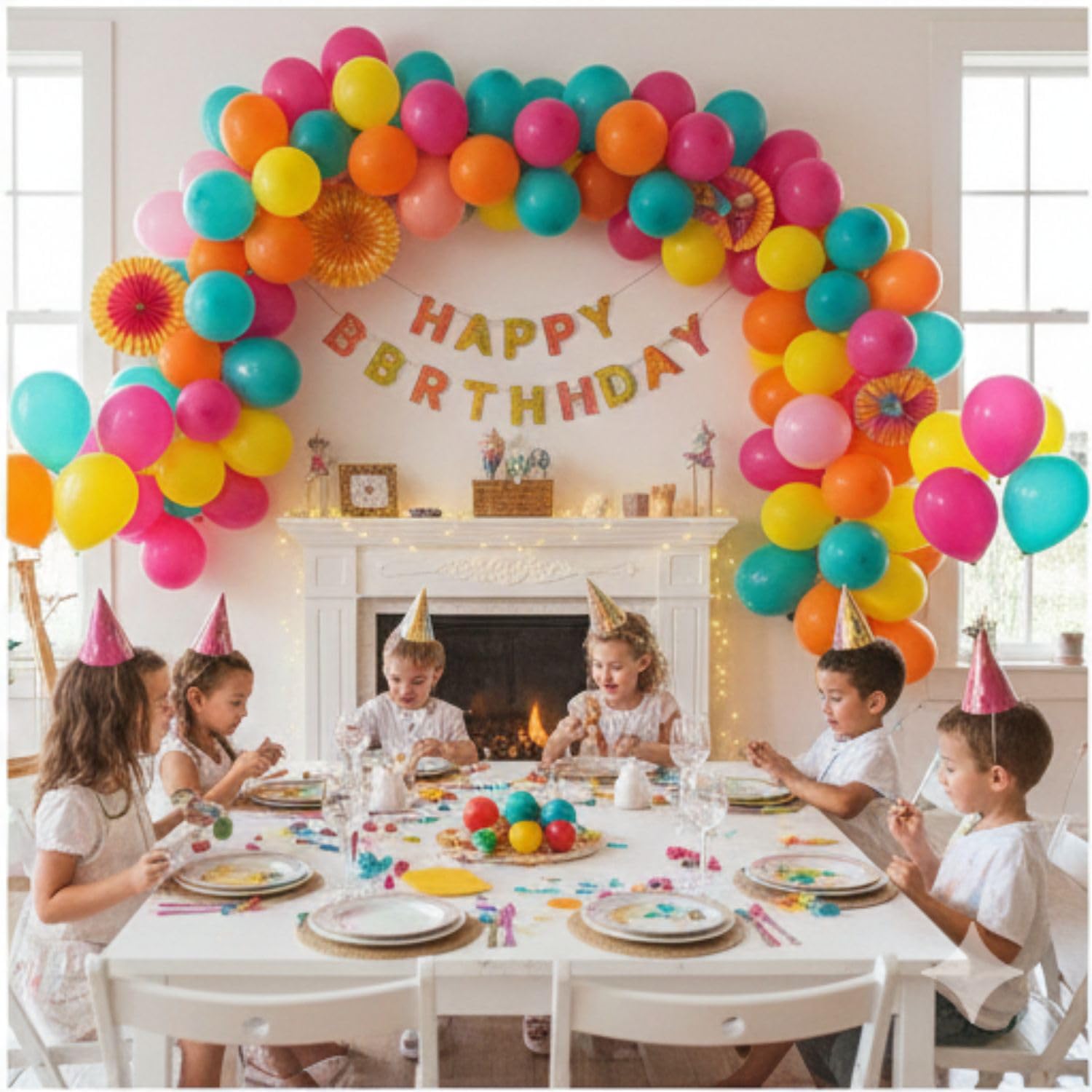 Multicolor Fiesta Paper Fans - Party & Wedding Decor -7