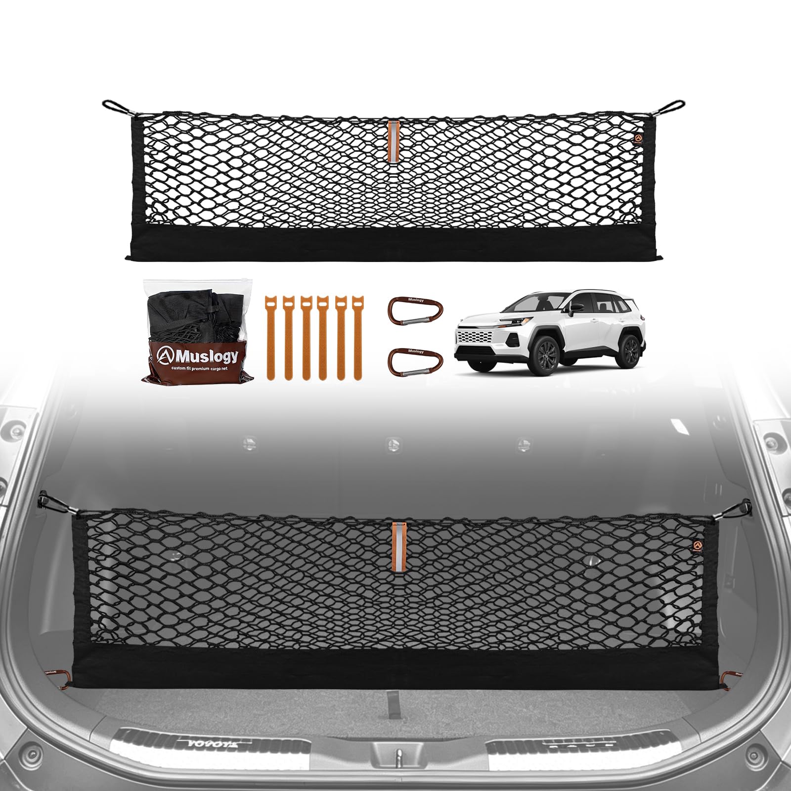 Muslogy Truck Bed Cargo Net Trunk Netting Compatible - truck bed and tailgate accessories | Mubboo
