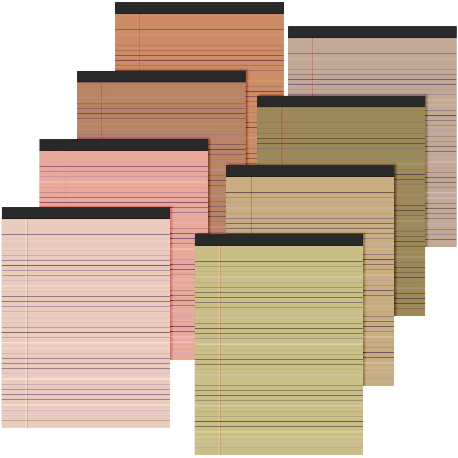 Fuutreo 8 Pcs 8 5 x 11 Colored Legal Pad 50 Sheets Per Writing Pads Narrow Ruled Notepad