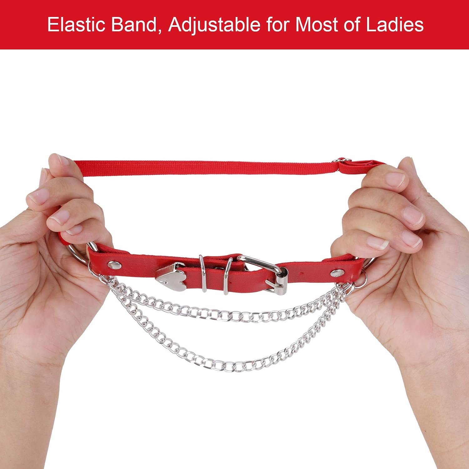 Adjustable Leg Garter with Chains, Elastic Punk Thigh Garters for Women, 1 Pair