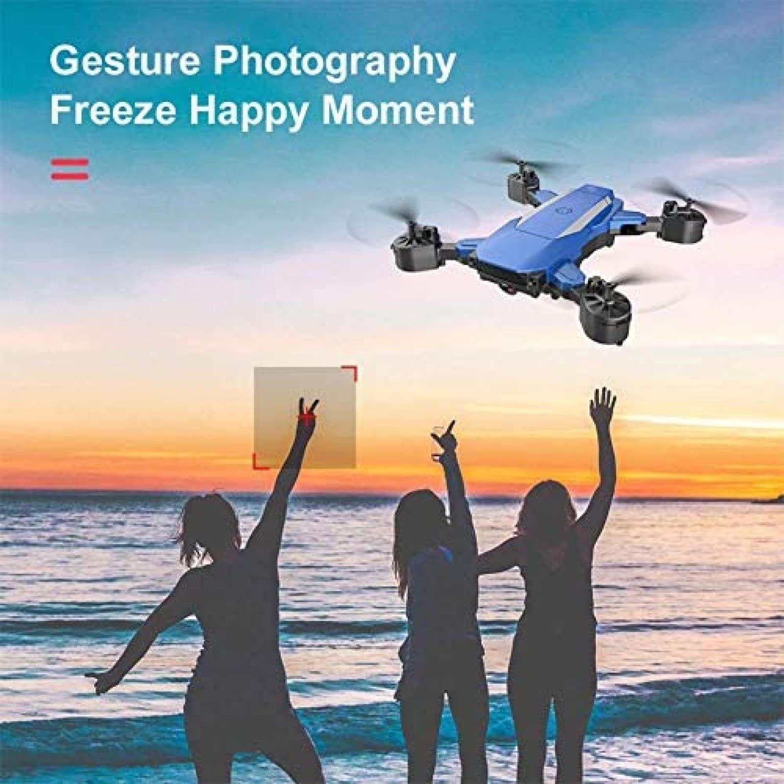 Quadcopter Transmisja FPV 2,4 GHz, dron z kamerą 4K HD dla dorosłych, czas lotu 60 minut, powrót jednym klawiszem, tryb bezgłowy, połączenie WIFI z 3 bateriami, kolor niebieski
