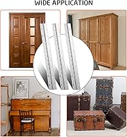 Vista 7 de 2 piezas de bisagra de piano de acero inoxidable de 2" x 18", bisagra de piano resistente de 0.060" / 1/16” de espesor con agujeros, bisagras