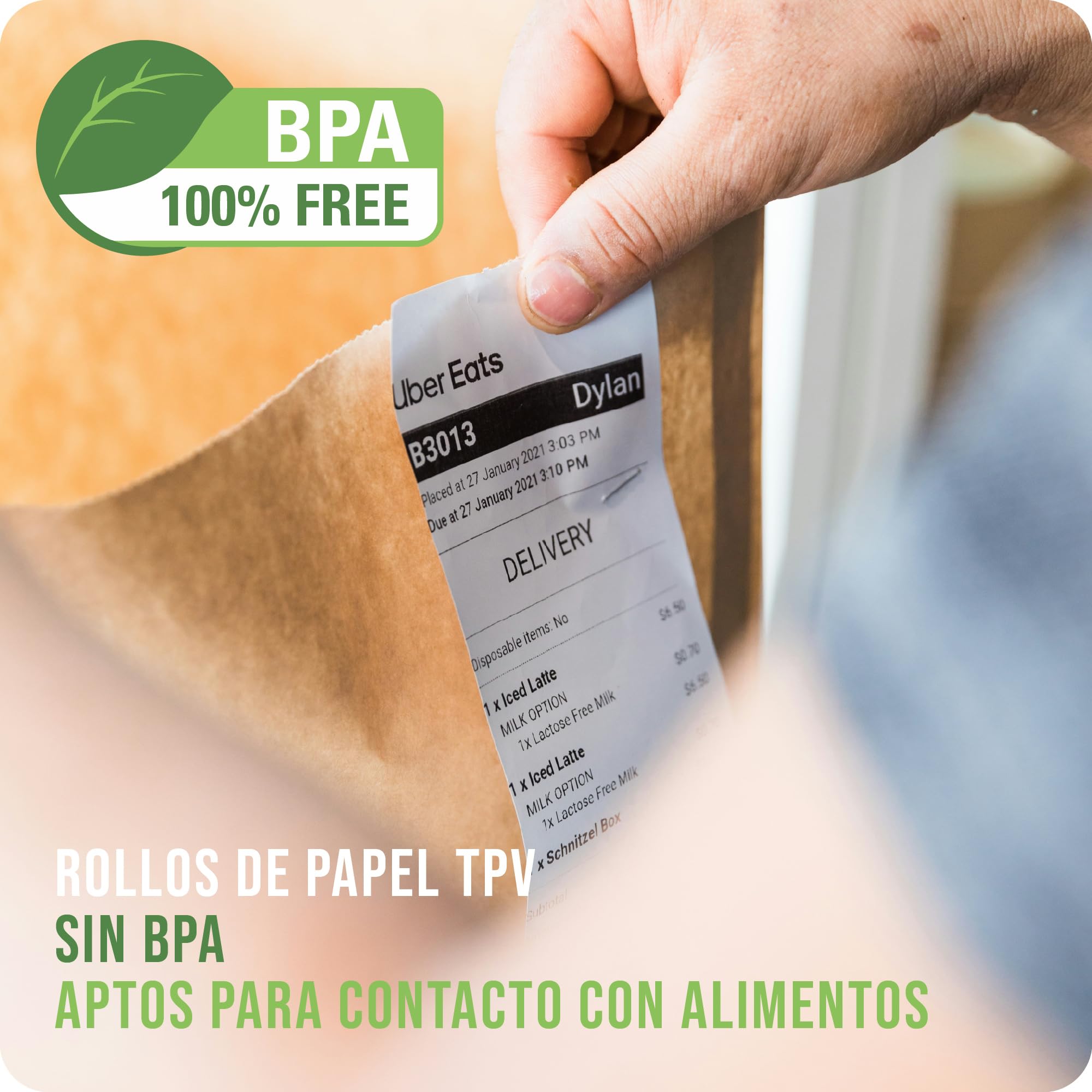 100 Rollos Térmicos TPV 57x36 mm | 20 m | Papel Térmico para TPV, Caja Registradora, Impresoras de Tickets – Compatible con Nexi, SumUp, Ingenico, Verifone, Olivetti, Smart POS