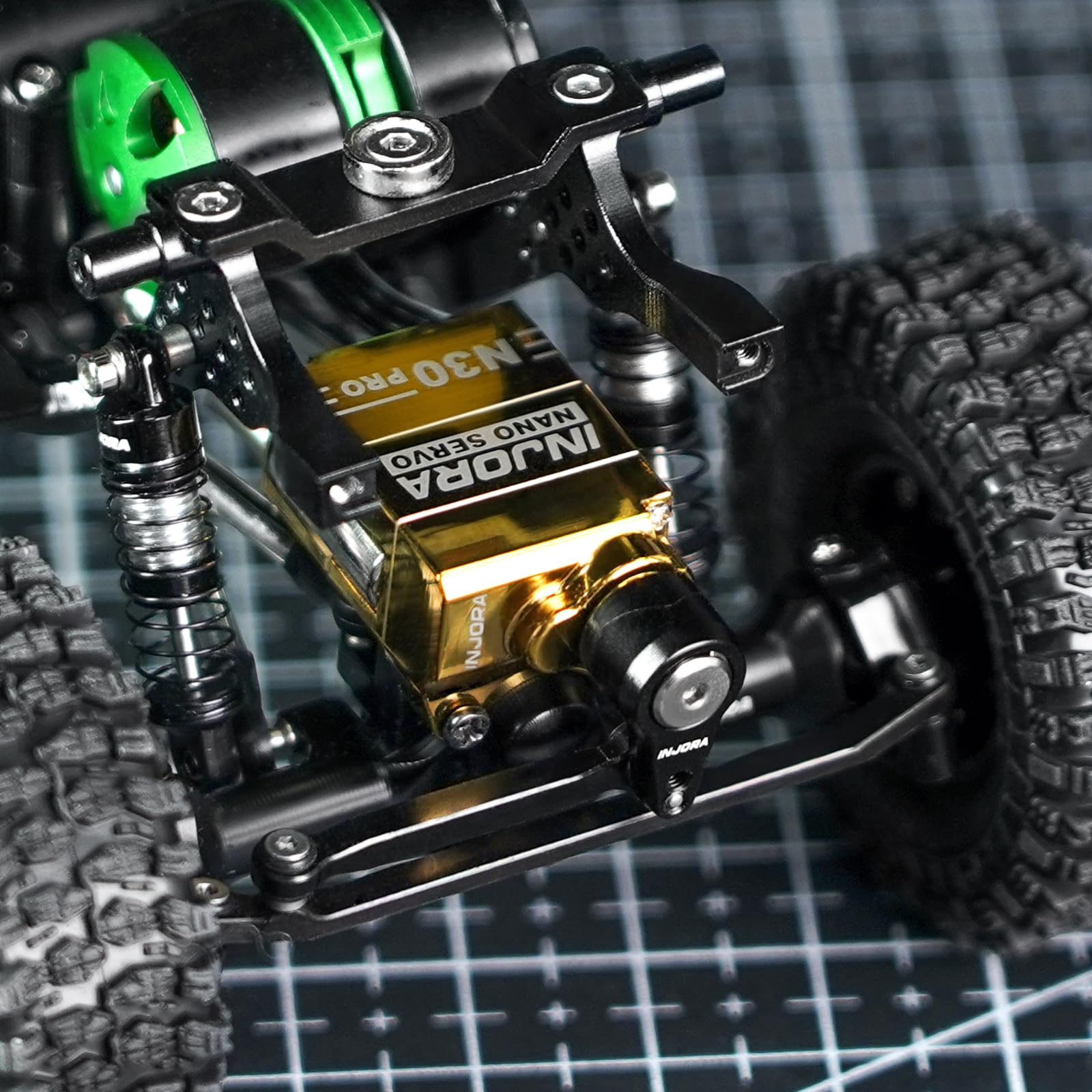 INJORA Servos N30 Pro Nano de Latón de Alto Torque con Protector para SCX30