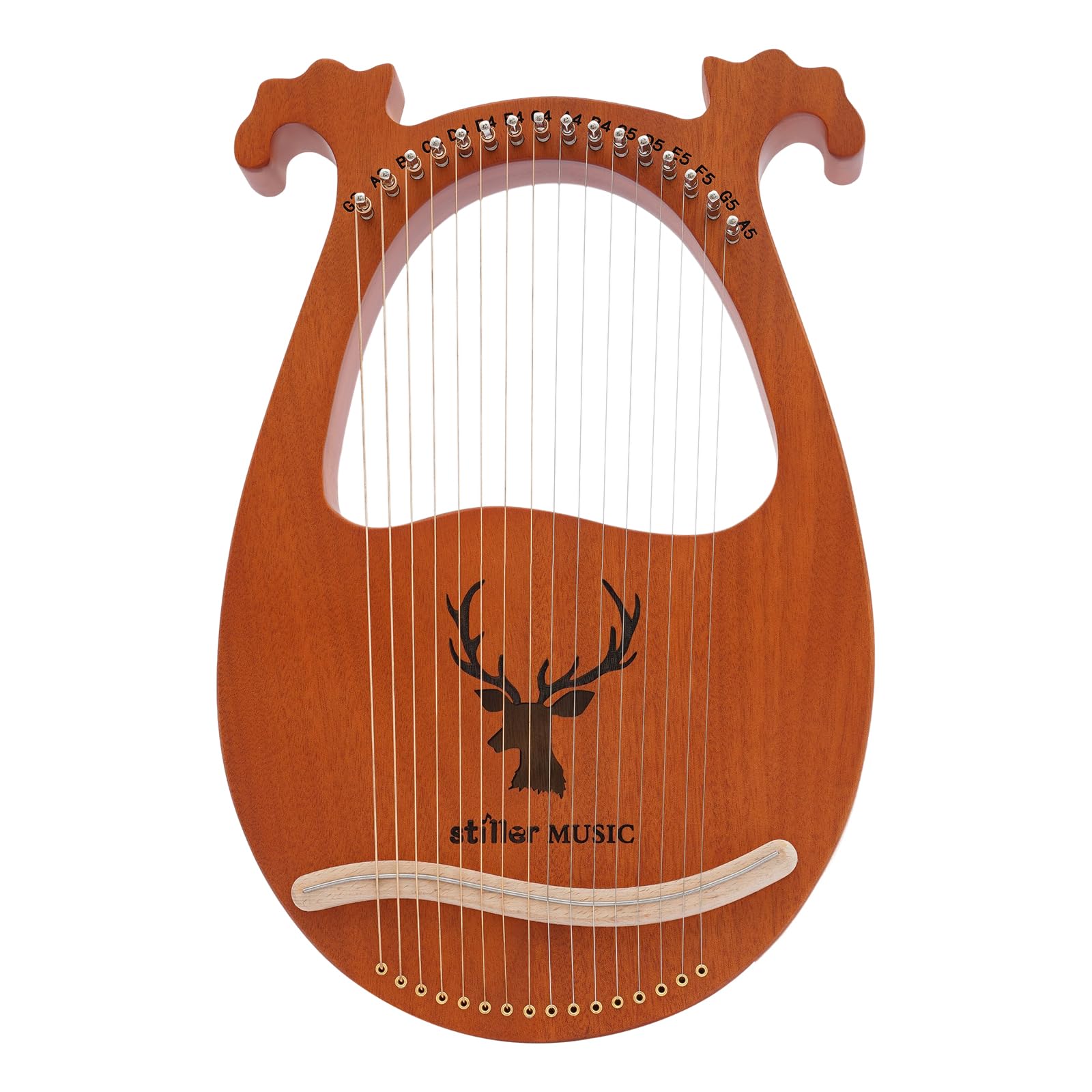 Leier Arpa Mogano Corpo Rotondo Suono Piacevole + Strings Lyre Harp, Strumento Lyre Harp per adulti, principianti, amanti, amici, professionisti e kle