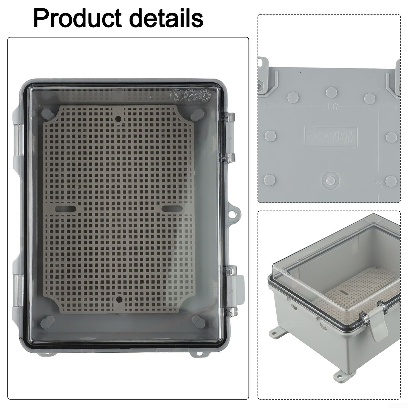 Cubierta protectora de enchufe, caja distribución impermeable, protección IP66, unión plástico con transparente