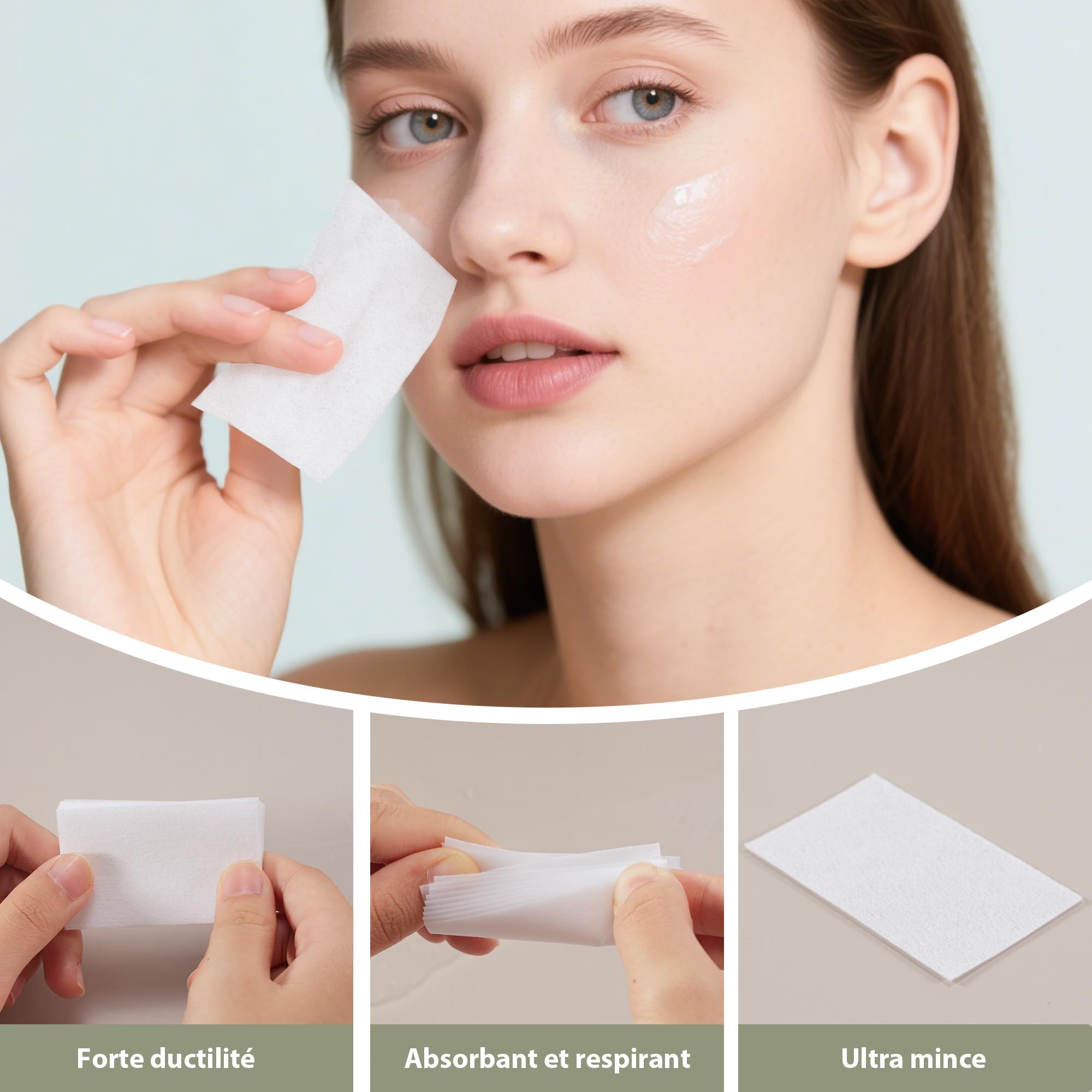 300 Pezzi Pad Unghie per Sgrassare, Dischetti Cotone Senza Pelucchi per Remover Unghie, Salviette Struccanti, Pulizia Pads Unghie per Gel (Bianco)