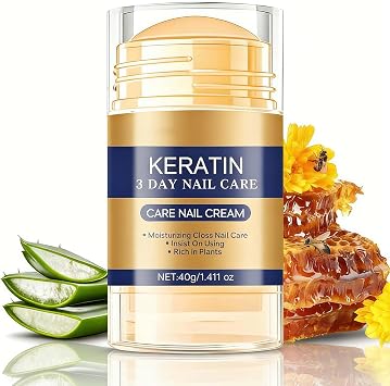 Keratin Cuticle Cream and Cuticle Remover for Dry Cracked Skin, 3 Days Nail Care, Nourishing Nail Repair for Damaged Nails with Aloe Vera and Honey, Hydrating Nail Softener for Daily Manicure Care