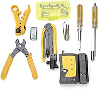 Vista 6 de Kit de herramientas de compresión F para pelacables coaxiales, pinza de crimpado de cable coaxial ajustable RG6 RG59 RG11 75-5 75-7 con conectores