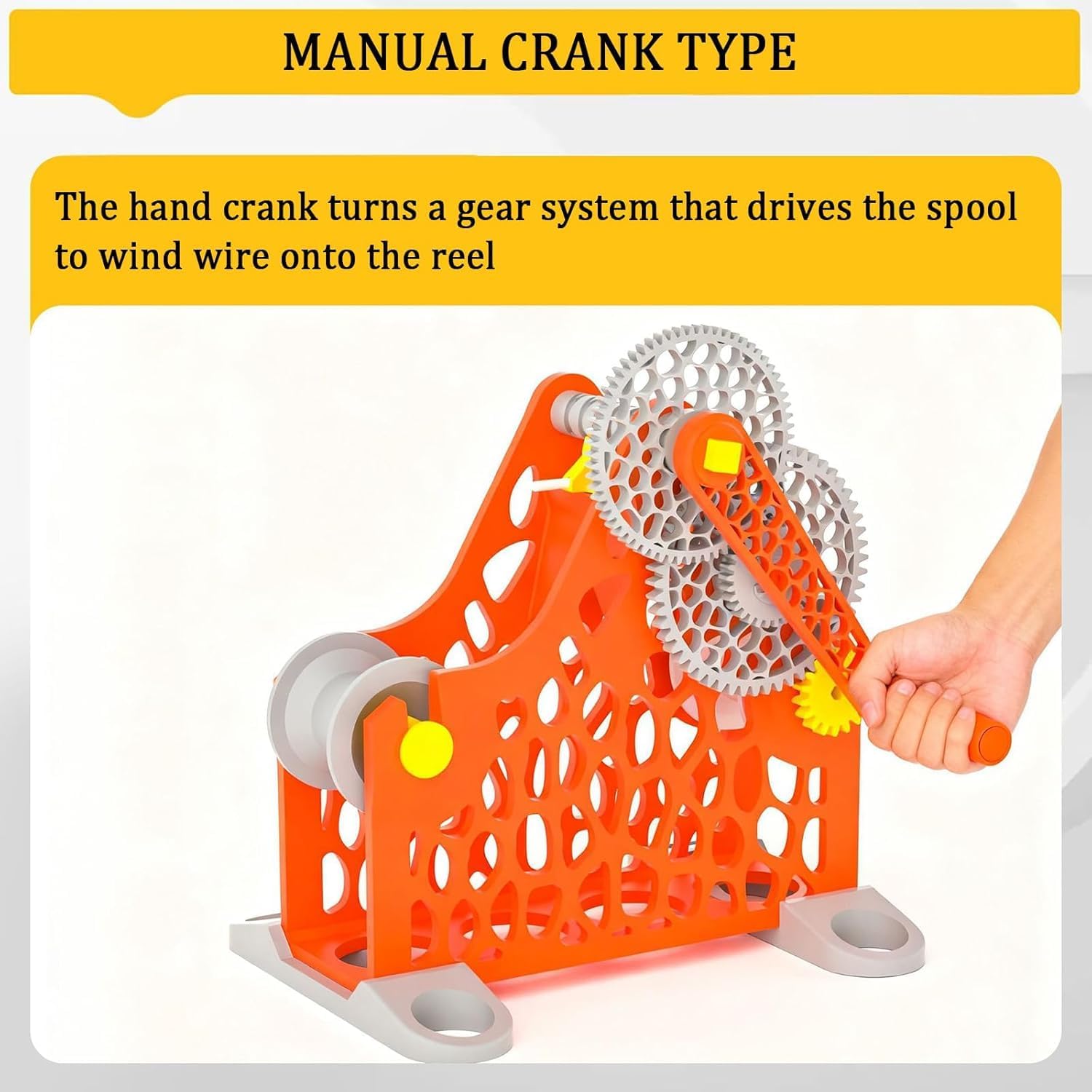 3D Printer Filament Retractor, Hand-cranked/Electric Dual-Purpose Winding Machine, Without Tangling, One-Button Switch, for 1Kg Spools, Removable Modular Design, for 3D Printing Enthusiasts, Welders,