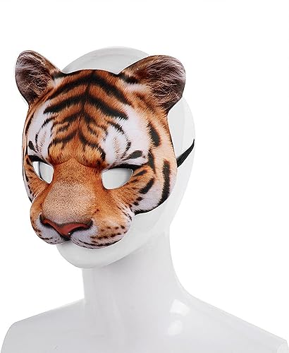 Miniatura 6 de NICEYST Divertida máscara de Halloween de animales peludos, máscara de conejo de zorro, máscaras de Halloween, cosplay, carnaval, fiesta, accesorios