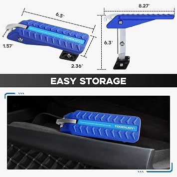 TOOENJOY 5 Gears Universal Car Door Step, Foldable Door Latch Hook(Blue)