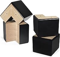 Vista 11 de AORYVIC Patas de madera maciza para muebles, elevadores de cama en forma de L, patas de muebles para sofá, sillón, cómoda, gabinete, mesa, pies