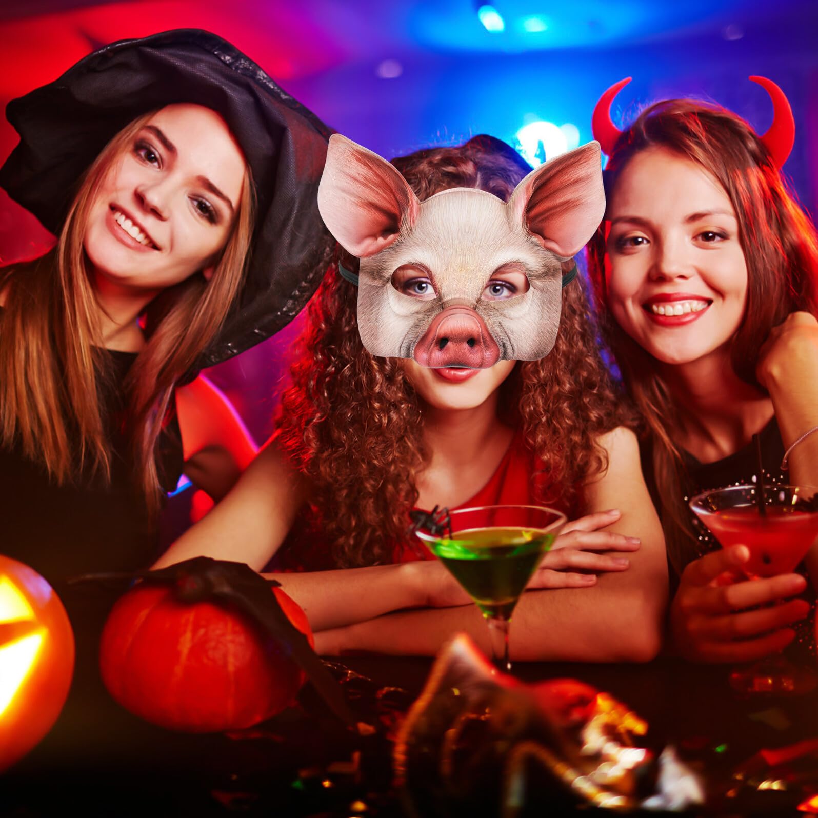 LABRIMP Masque de Cochon Adulte en Eva Réutilisable, Demi-masque Animal Réaliste pour Fête D’halloween, Bal Masqué et Cosplay – Accessoire de Déguisement Léger pour Événements Costumés
