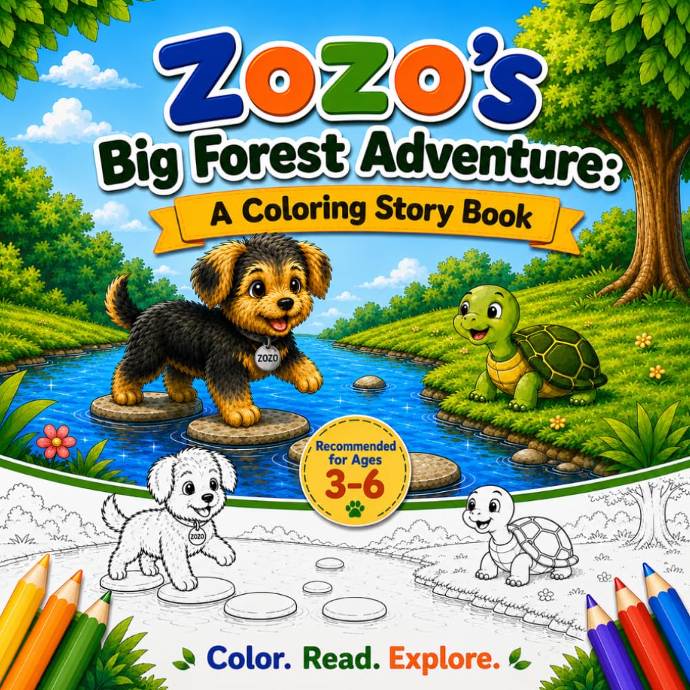 Zozo’s Big Forest Adventure: A Coloring Story Book
