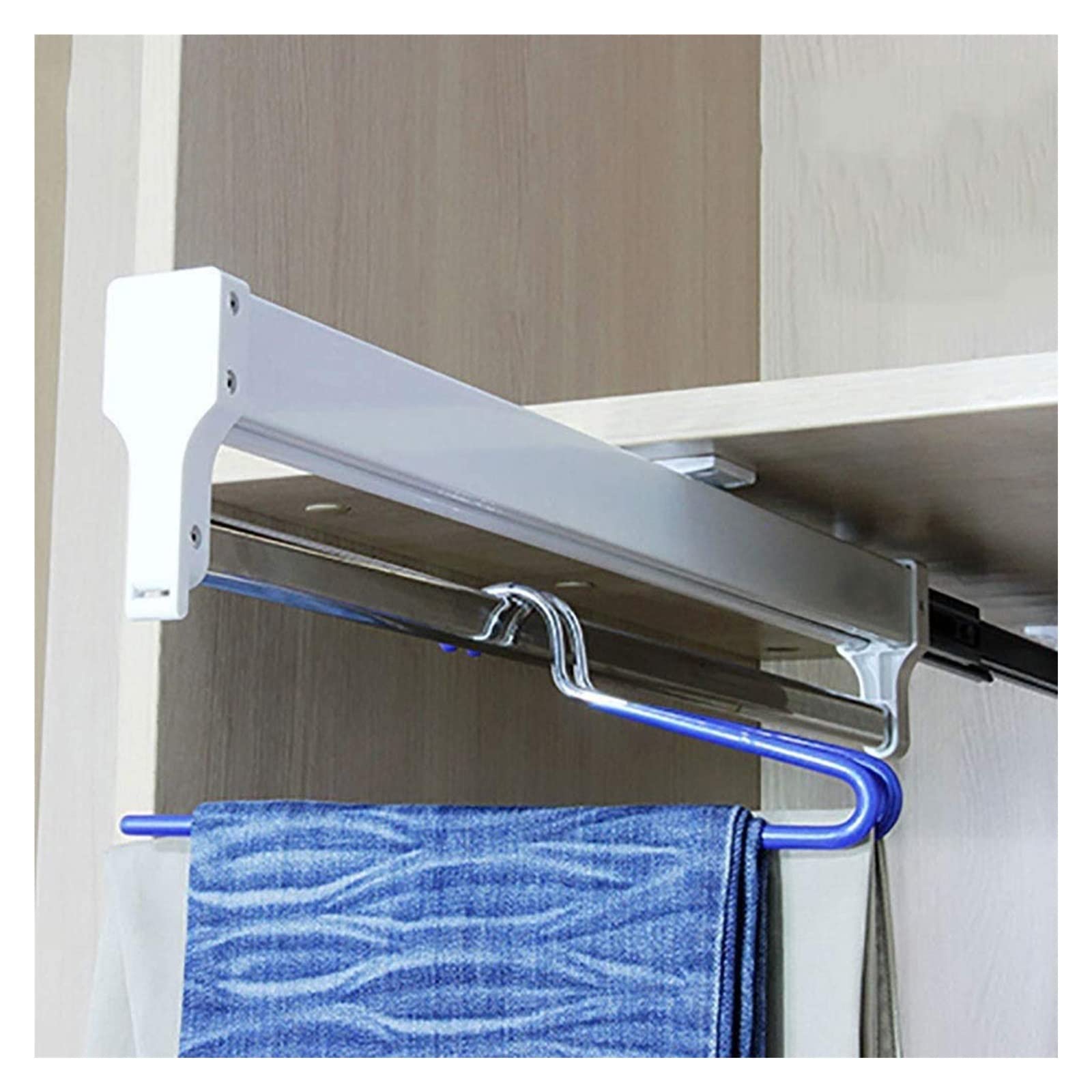 Rail de garde-robe télescopique en aluminium pour l'organisation de la maison 550mm