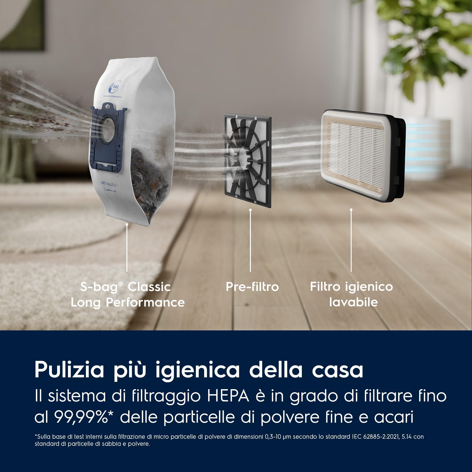 Electrolux EB51C1OG con Sacco, 500 Bagged Cleaner, Elevata filtrazione, Potente 650W, 3L Capacità Sacchetto, 78 dB, Verde Oceano