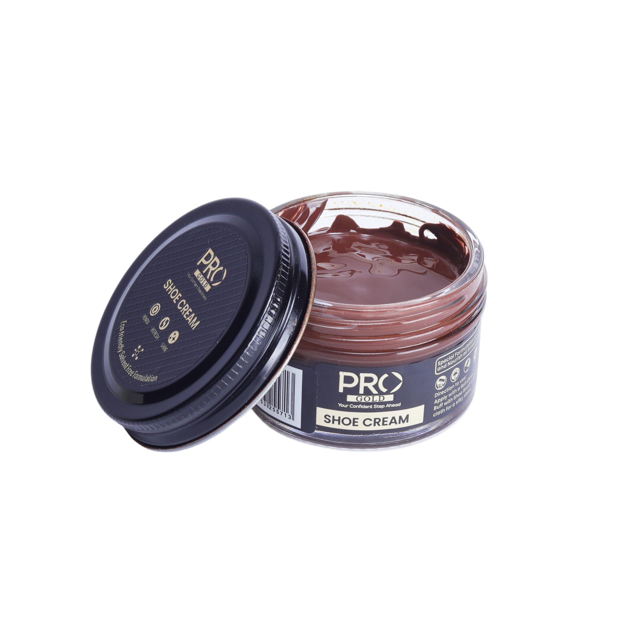 PRO Shoe Cream Polish - 45 ML | Natural Waxes Formula for Leather Shoes | Enriched with Carnauba & Bees Wax | Long-Lasting Shine | Leather Shoe Cream Polish