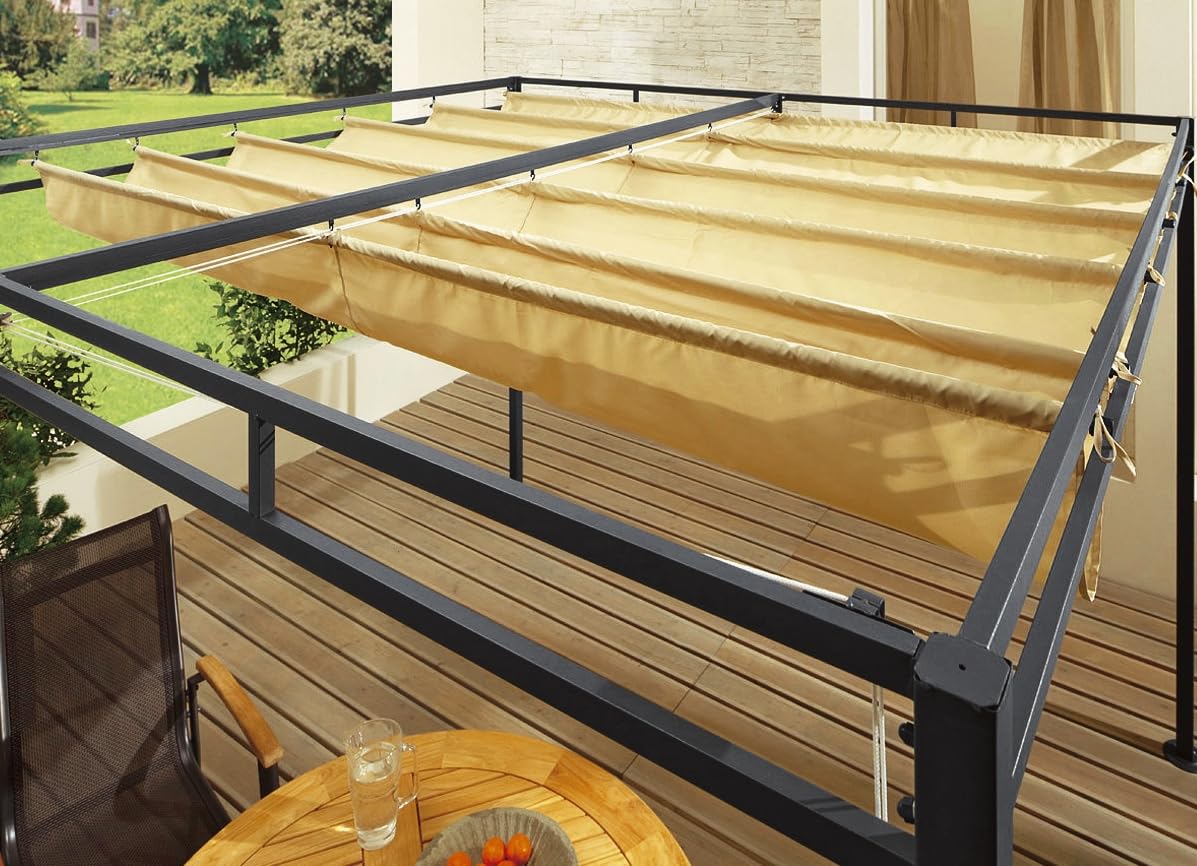 Ersatzdach für Flachdach Pergola Firenze 3x3m Pergoladach Bezug Sand