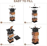 Vista 7 de Auslar Bird Feeder, Metal Squirrel Proof Bird Feeders for Outdoors Hanging, 2.5LB Capacity Squirrel Proof Wild Bird Feeders for Outside and Garden