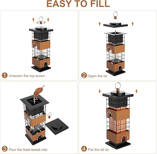 Miniatura 7 de Auslar Comederos para pájaros para colgar al aire libre, comederos de semillas de aves silvestres para exteriores, alimentador de semillas de