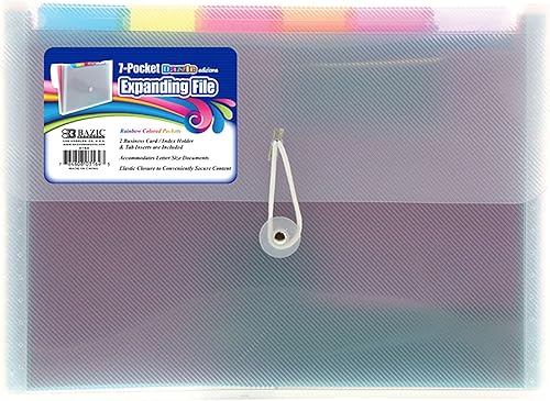 Miniatura 9 de BAZIC - Carpeta de archivos expandible con 5 bolsillos con pestañas carpetas de plástico de tamaño carta organizador de documentos de papel 1 paquete